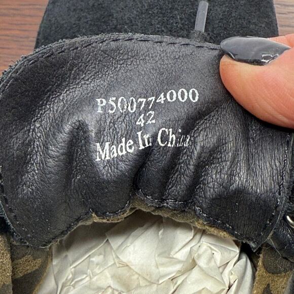 FLY LONDON Size 42 Yank Booties Wedge Heel Ankle Boots Black Suede FRINGE - Picture 6 of 6